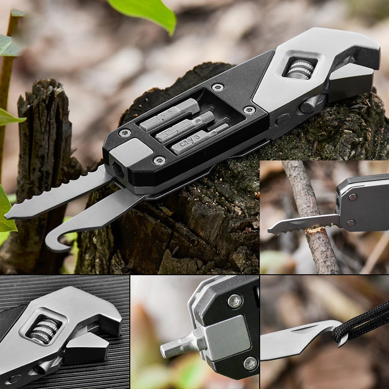 

MOYOTEC Multifunctional Wrench Set Household Outdoor Equipment Camping Multi-Function Tools With 13pcs Drill Bits