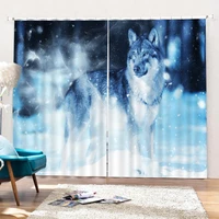 animal wolf window curtains for living room bedroom home decoration kid room drapes kitchen curtains
