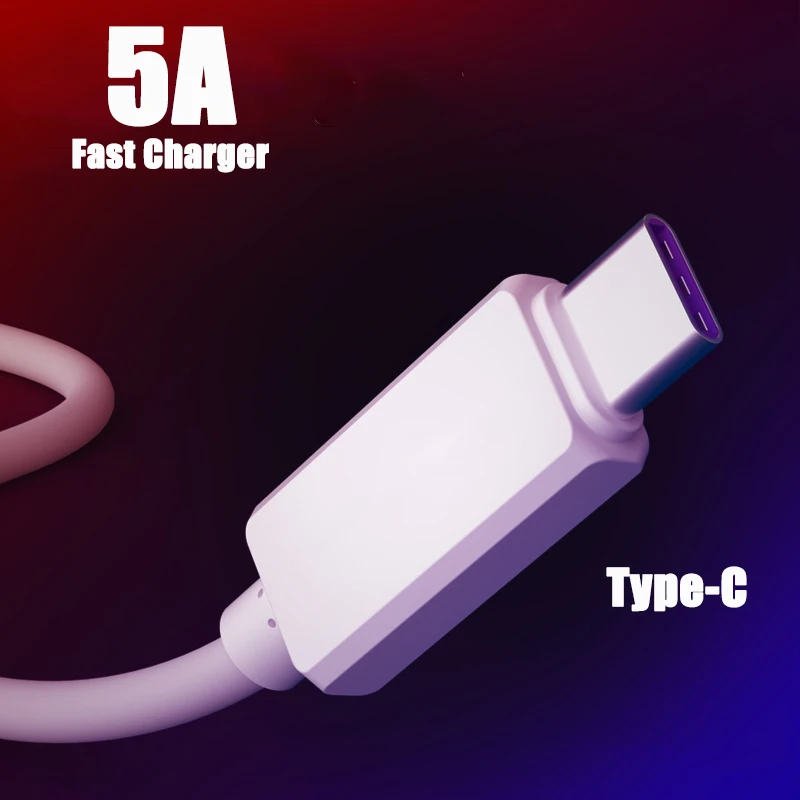 Usb type-C кабель 5А для быстрой зарядки USB-type-C высокоскоростной зарядный шнур