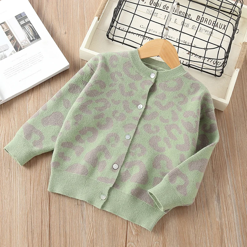 Baby Girls Outerwear Coat for Girl Fashion Leopard Cardigan Clothing Sweater Outwear Children Kids Autumn Winter Coats 2-8 years |