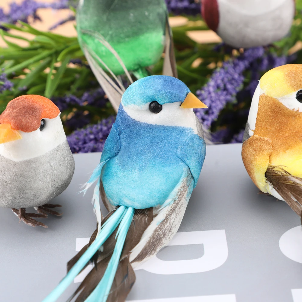 

Пенопласт из перьев, 12 шт., искусственные воробы, украшения, имитация птицы, поделки «сделай сам», аксессуары для свадебной вечеринки, мини