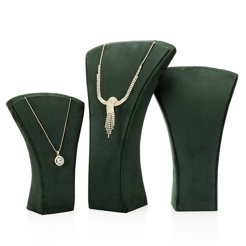 Jewelry Display Stand Necklace Storage Window Stand Factory Direct Sales Army Green Fan-shaped Jewelry Stall Push Props Stand