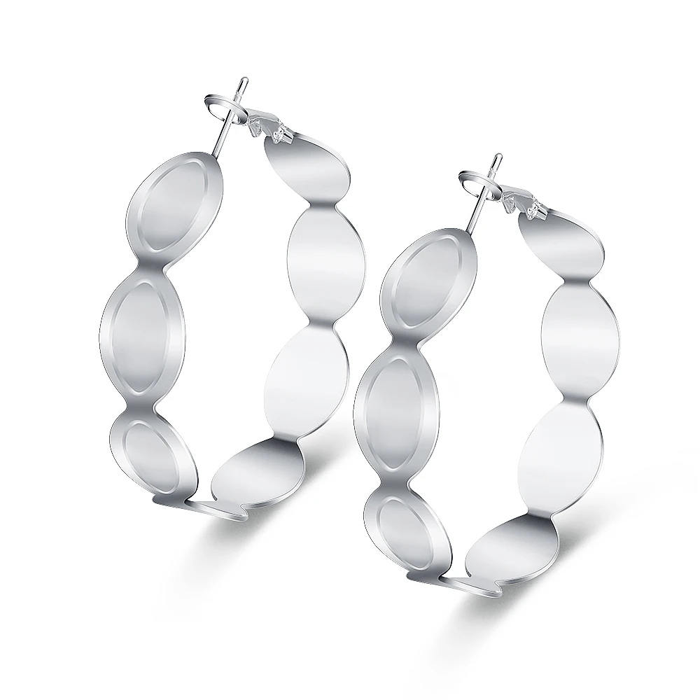 Классические серьги для женщин модные большие круглые винтажные серебряные