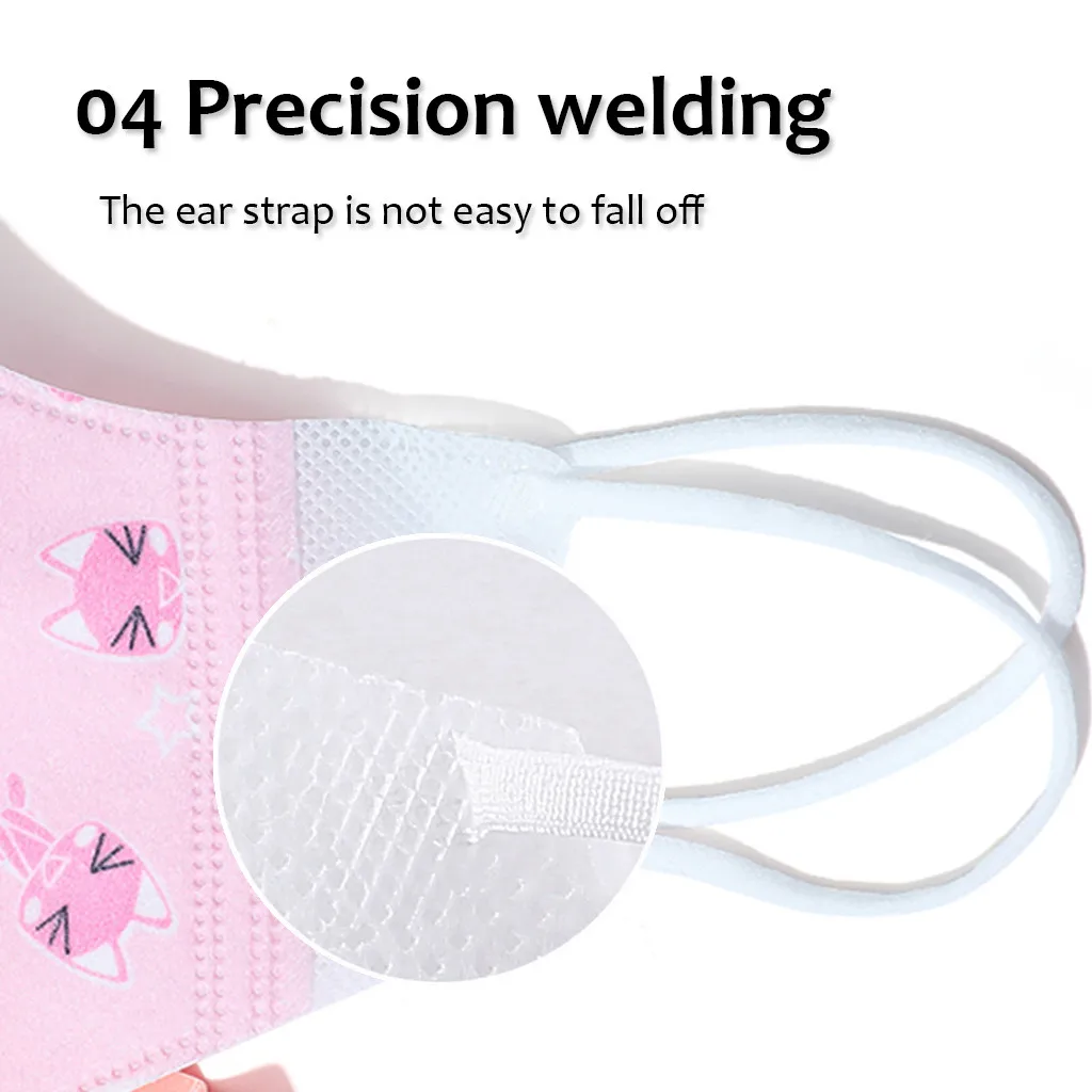20pc Kids Cartoon Disposable Masks Baby Face Mask 3ply Protection For Child Dustproof Filter Earloop Bandage | Тематическая одежда