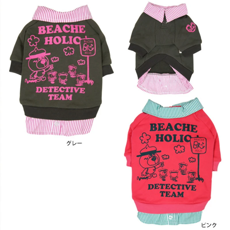 

Pet Clothes Dogs Puppy Dog Shirt Turn-down Collar for Small Medium Dogs Letter Printing Clothes Cotton 2021 Fashion Spring Cloth