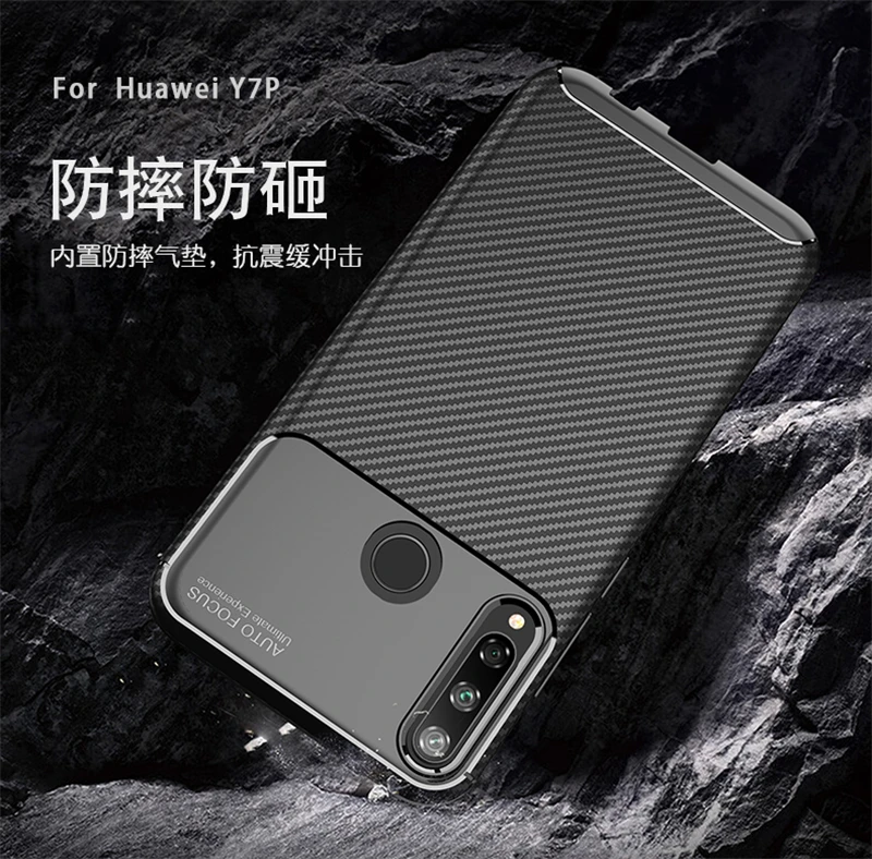 

For Huawei Honor 9C Case 6.39 inch Bumper Silicone Anti-knock Carbon Fiber Shockproof Case For Honor 9C Cover Case Honor 9C 9 C