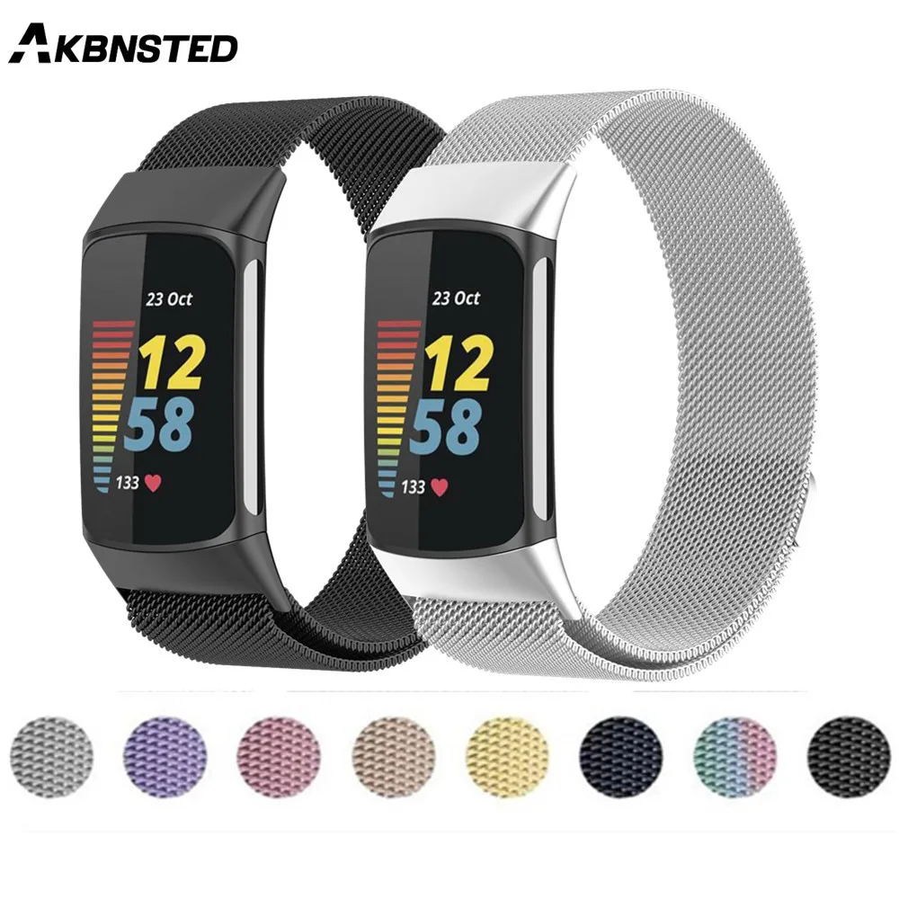 Магнитный ремешок Milanese для Fitbit Charge 5 металлическая Магнитная Петля correa Charge5