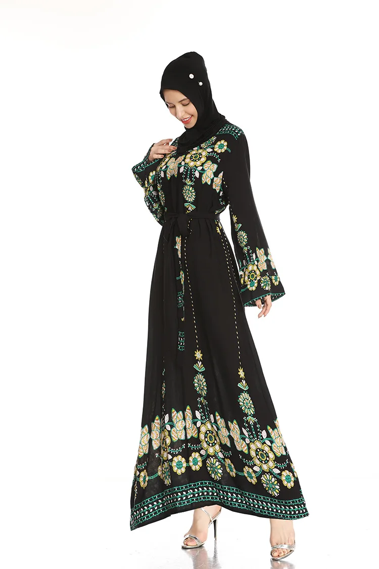 

Ramadan Eid Mubarak Abaya Dubai Femmer Turkey Luxury Muslim Flower Dress African Dress Abayas Kaftan Islamic Clothing for Women