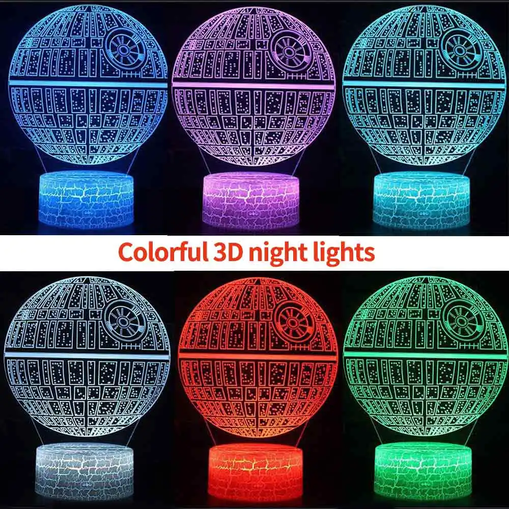 Star Wars Night Light 3D Phantom Table Lamp Kid Room Home Decoration 16 Color Changing LED Children Best Gift | Спорт и развлечения
