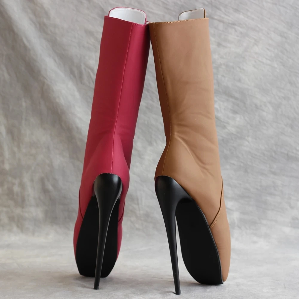 2022 New Ballet Ankle Boots 18CM Super High Heel Front Zip Spike Heels Fashion Sexy Fetish Exotic Shoes For Women