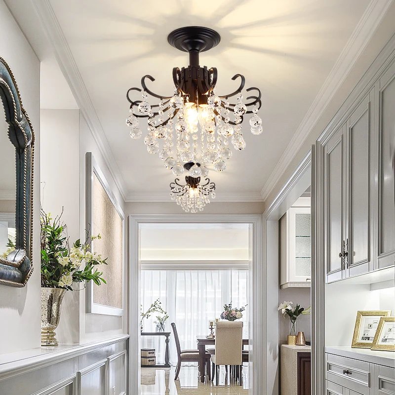 Modern Crystal Chandelier Lighting - Bedroom Kitchen Lustre Cristal Ceiling Chandeliers - K9 Crystal - Golden Black Light Fixture image 5