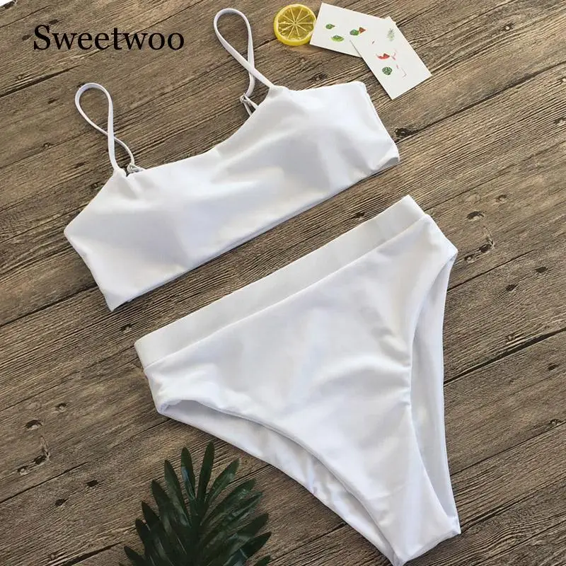 Соблазнительное бикини с высокой талией комплект пуш-ап черного синего розового