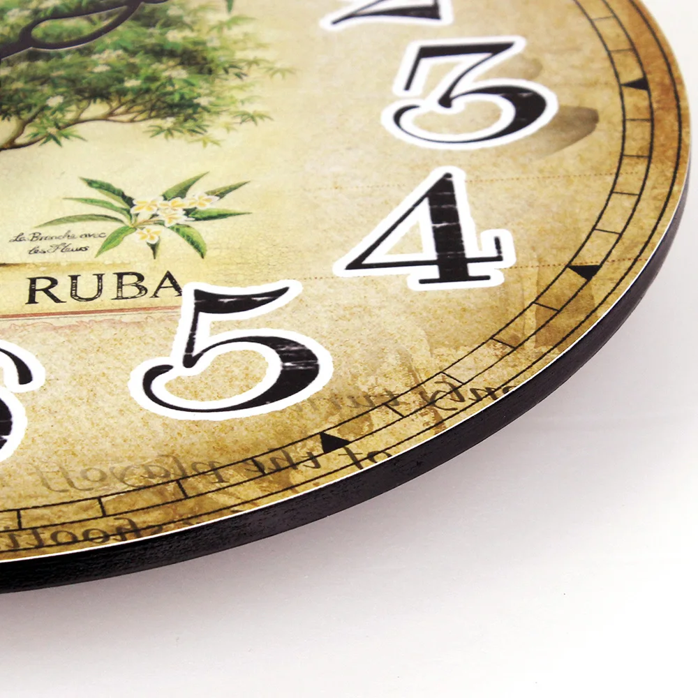 Современный испанский стиль зеленое растение украшения настенные часы для