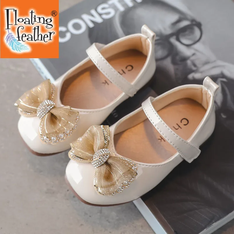 Танцевальная обувь принцессы для девочек, сандалии с бантом-бабочкой, детская повседневная обувь, детские кожаные сандалии, размеры 15-30