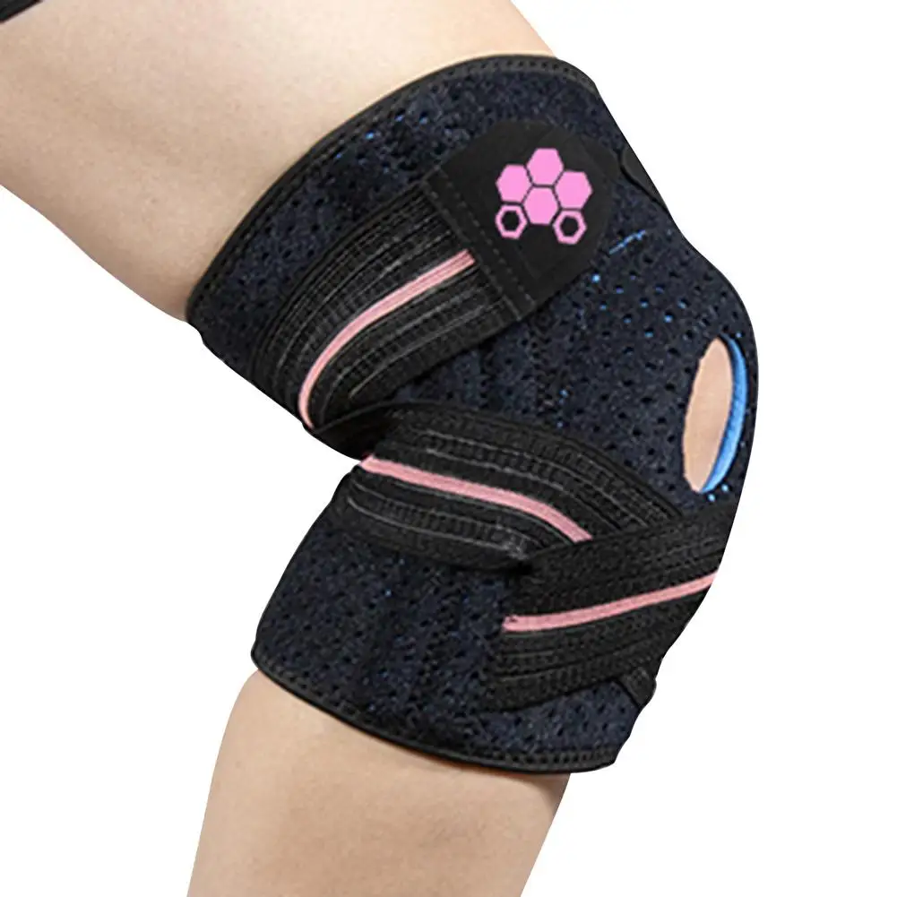 

Adjustable Knee Support Brace Pressurized Elastic Silicone Knee Pads Compression Knee Pad Sleeve For Basketball Volleyball Fitne