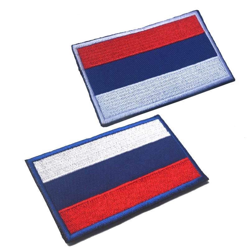 Значок с российским государственным флагом Вышивка Липучка нашивка повязка на