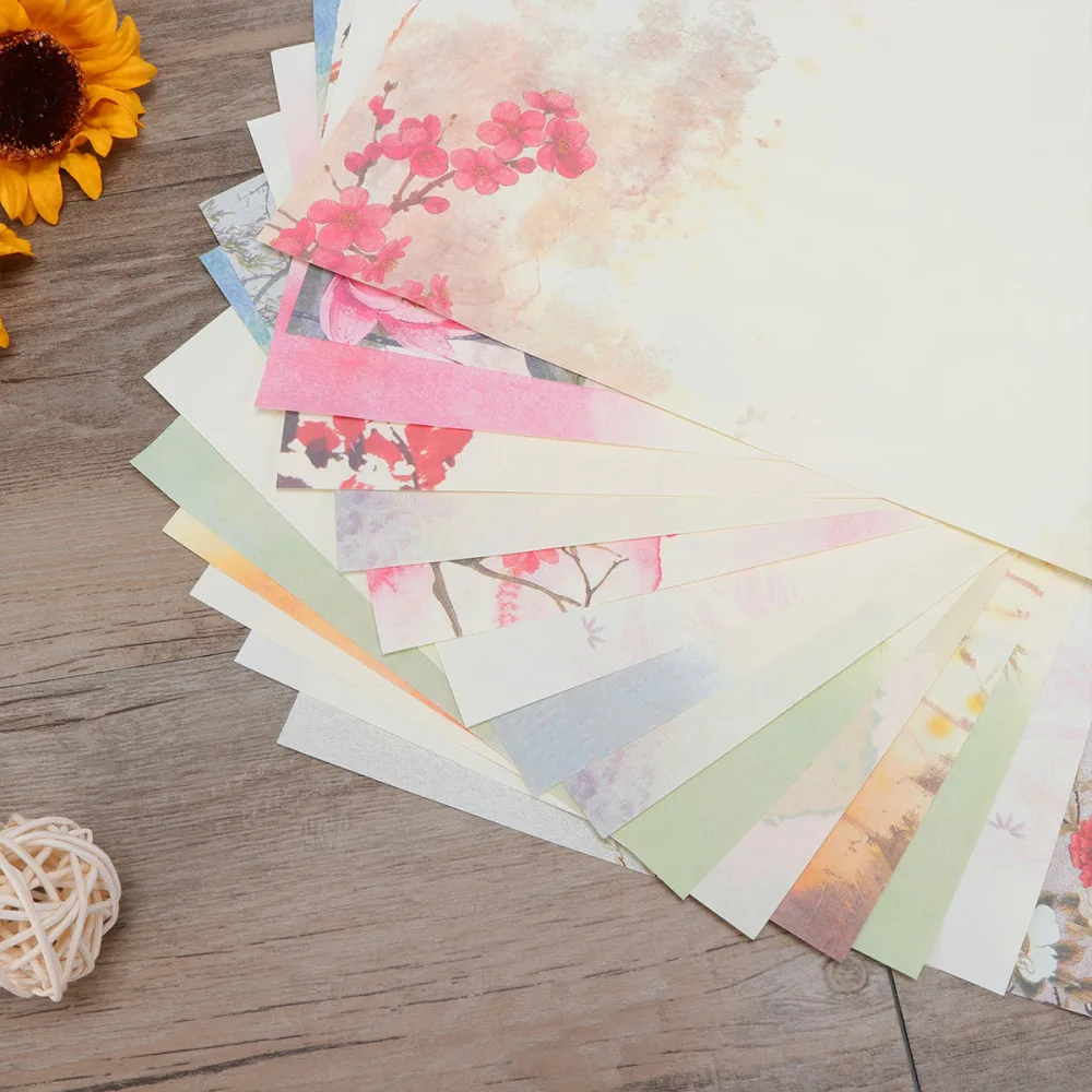 

12 Sets/96pcs Chinese Style Antiquity Vintage B5 Letter Paper Delicate Retro Note Paper Writing Paper Stationery Supplies