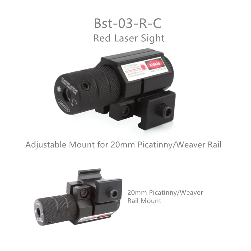 Тактическая красная лазерная указка Регулируемый прицел 11/22 мм Пикатинни