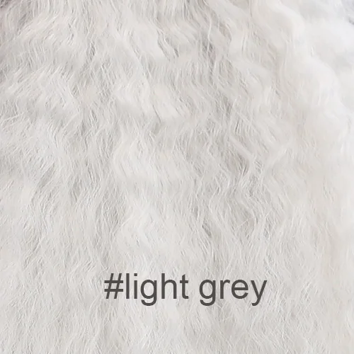 light grey Кудрявые прямые волосы плетение 70 г/шт. синтетические волосы для наращивания Золотой коричневый цвет двойные пряди для наращивания для женщин - Цвет: light grey