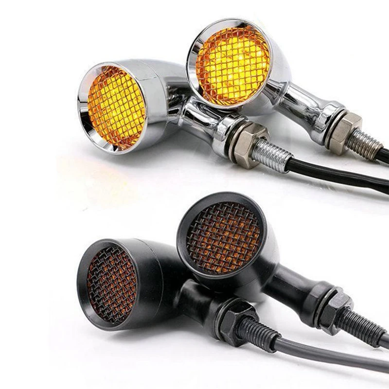 

1Pair Black Grid Motorcycle Turn Signal Light LED for Honda Yamaha