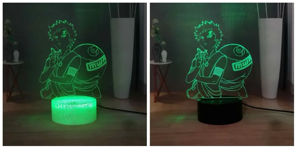 Наруто: детский светодиодный ночник shippюden повязка на голову Sabaku no Gaara RGB 7 красочная Сенсорная лампа USB мини настольная лампа для детей подарок на день рождения игрушка