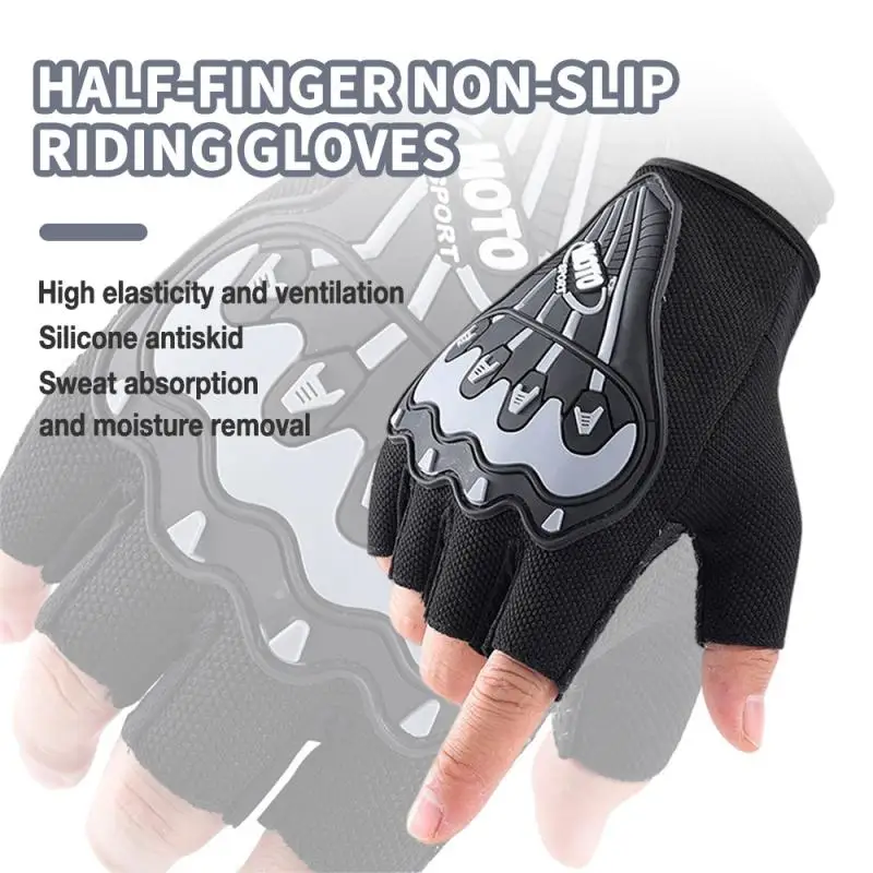 

Zechao Cycling Gloves Sweat-absorbent Breathable Shockproof Riding Hand Protectors Non-slip Silicone Pad Half Finger Gloves