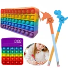 Новинка фиджет-попет чехол карандаш кавайная Игрушка антистресс симпатичная Мерцающая игрушка для детей Монтессори анти-стресс ручка Шапочка игрушки Бесплатная доставка