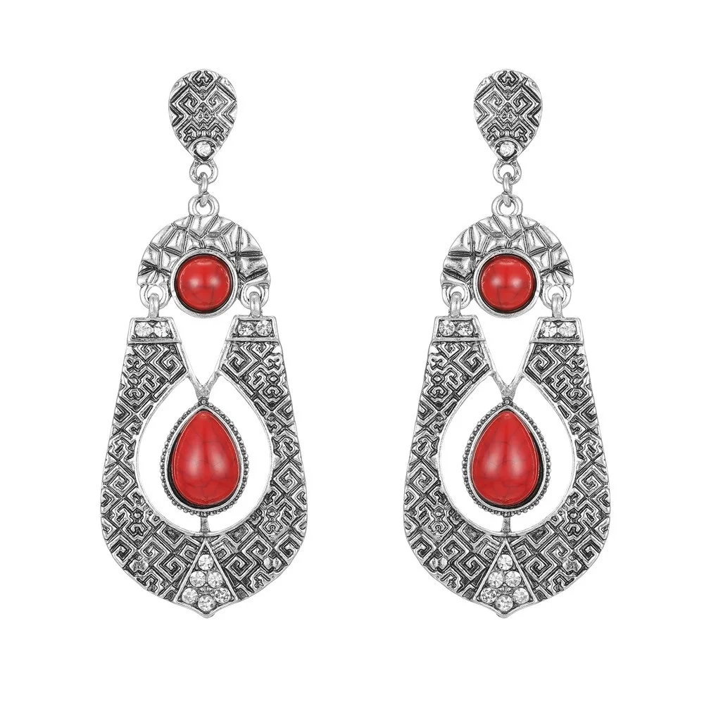 Модные Простые Винтажные серьги с металлической резьбой 2018 женские