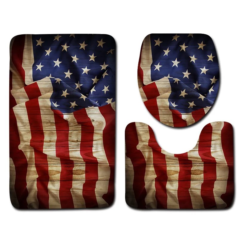 

Drop Shipping Bath Mat 3pcs/Set Toilet Cover Foot Pad Non-slip Absorbent Bathroom Door Mat Flannel Soft Bath Rug