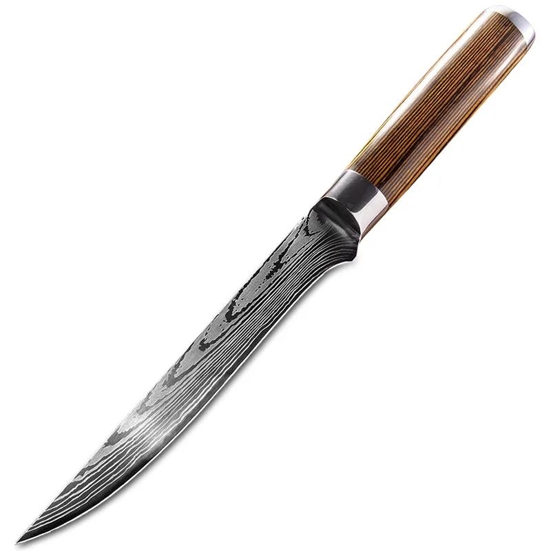 

5.5 Inch Stainless Steel Curved Boning Knife Filet Knife With Wood Handle Professional Chef And Butcher Knife Cooking Tools