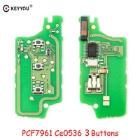 keyyou fsk 3 button car remote key electronic board for peugeot 407 407 307 308 607 for citroen c2 c3 c4 c5 433mhz id46 ce0536