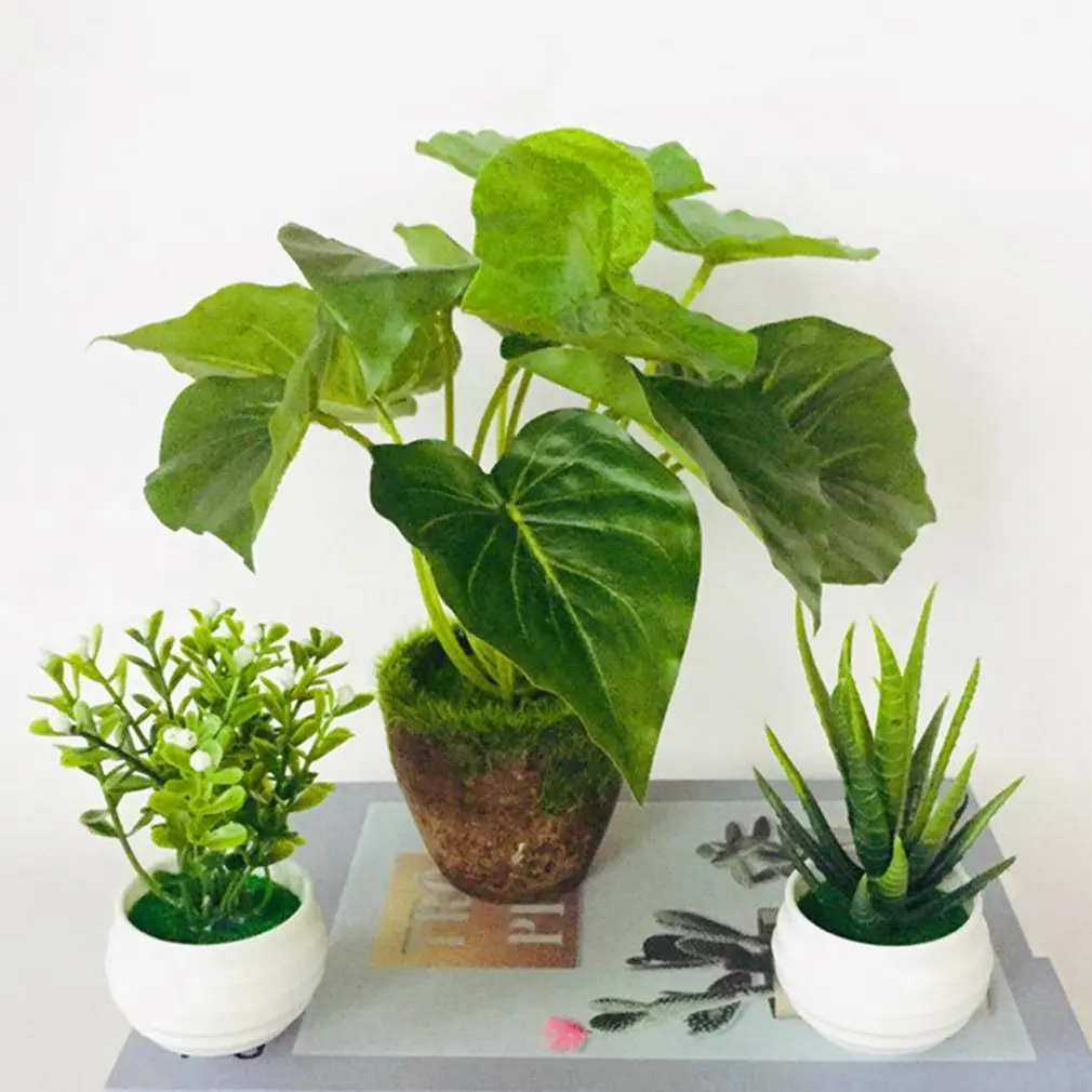 

New Artificial Plant Potted Bonsai Green Small Tree Fake Flowers Potted For Home Party Hotel Plants Ornaments Decor Garden