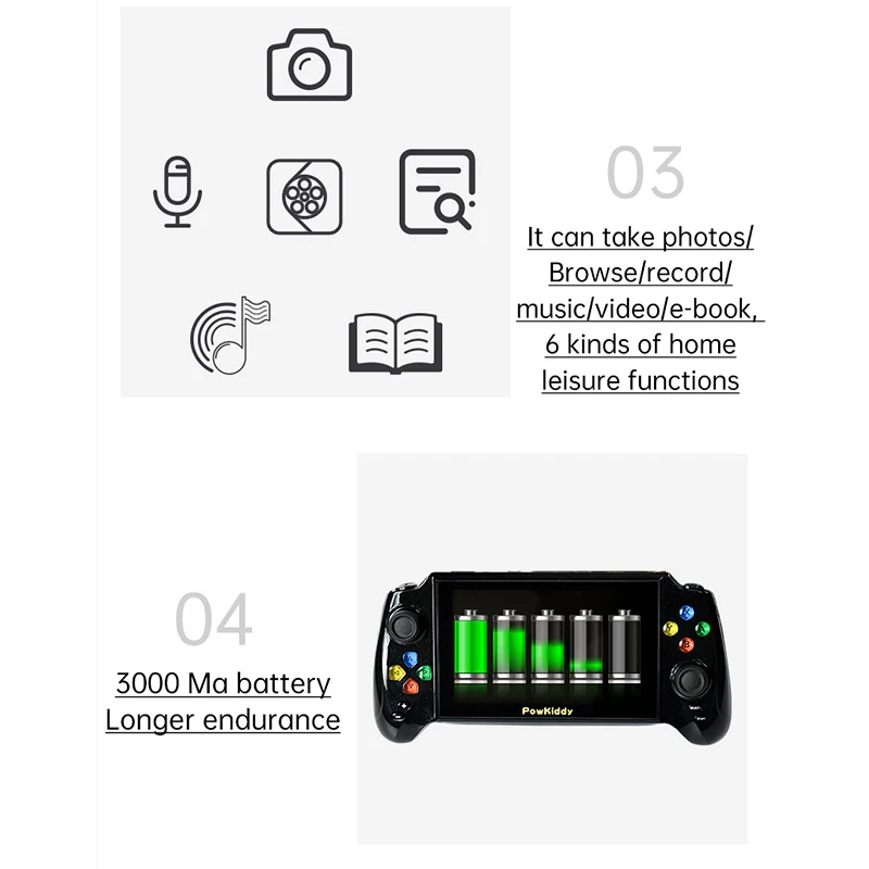 Консоли для видеоигр портативные 5 1 дюймов 3000 ретро-игр в 64 ГБ цветной ЖК-дисплей