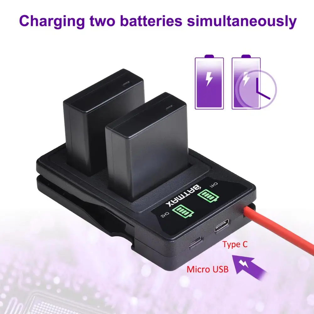 DMW-BLG10 аккумуляторов DMW BLG10 BLG10e BLE9 2 шт. + светодиодное встроенное зарядное