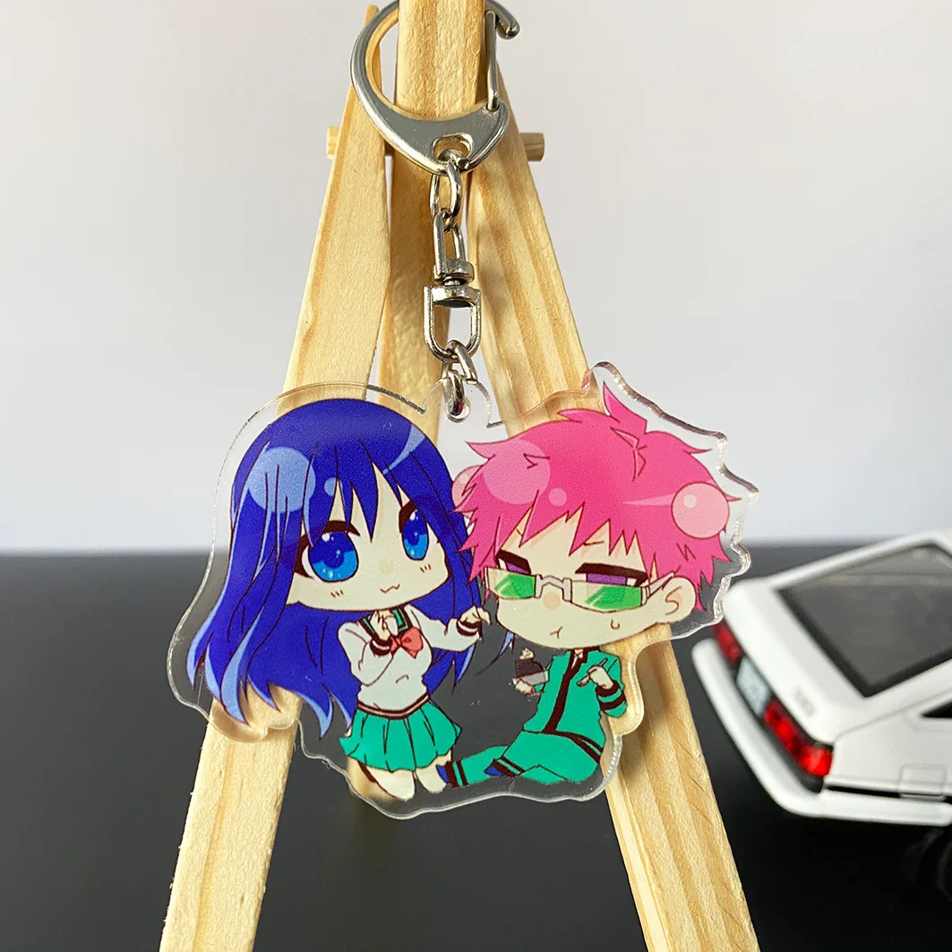 

The Disastrous Life of Saiki Kusuo Keychain Cartoon Figure Acrylic Pendent Keyring for Women Men Bag Charm Jewelry Gift