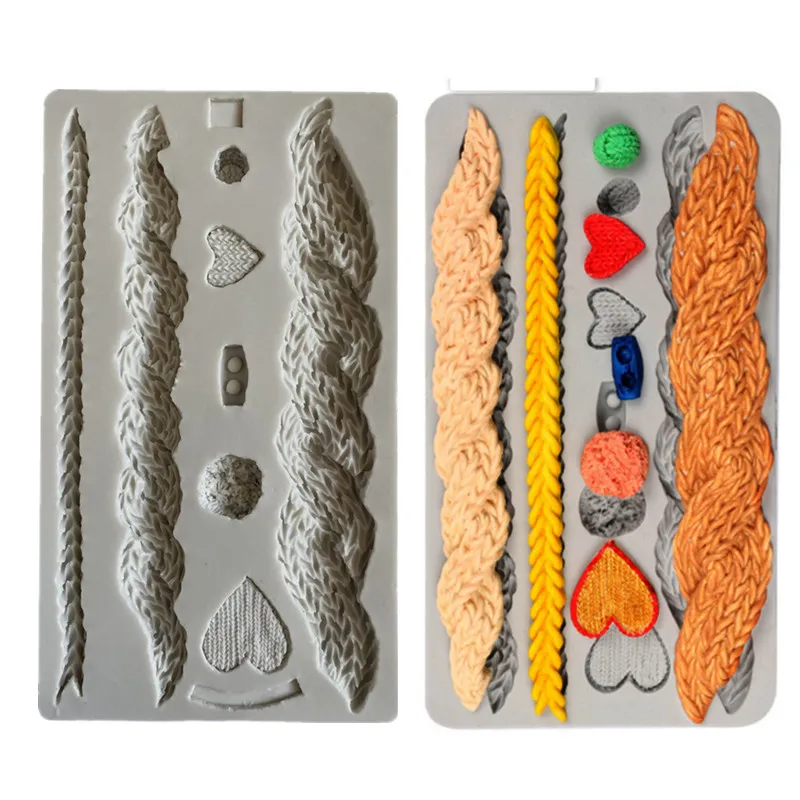 3D текстура вязания силиконовые формы форма для шоколада сделай сам ручной работы