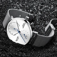 ultra thin watches for men chronograph military luxury sports watch waterproof steel mesh quartz mens watches relogio masculino