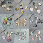 Эмалевая булавка 3-5 шт.компл., искусство, математика, персонализированный научный, химическая лаборатория, тест-трубка, книга с кошкой, значок на лацкан, ювелирные изделия, удивительная цена