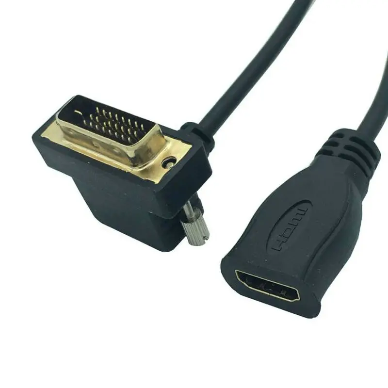 

High Speed HDMI-compatible Female to DVI 24+1 Male 90 angle Cable 0.3m