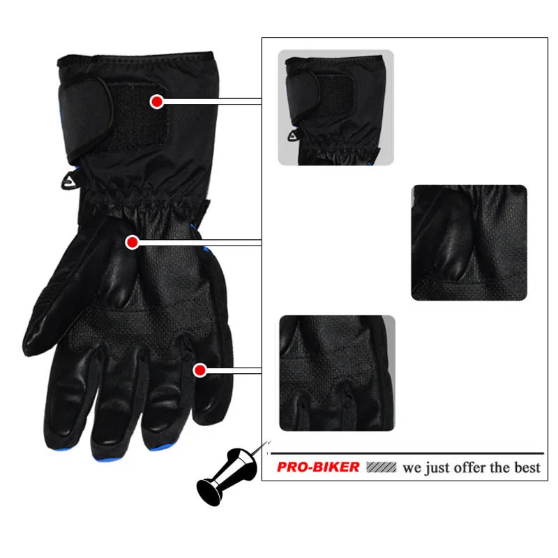 Кожаные перчатки мотоциклетные зимние водонепроницаемые ветрозащитные