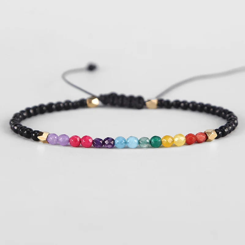 

12 Constellation Lucky Stone Beads Simple Bracelet 3mm Beads Adjustable Bracelet Bohemia Unisex Women Chakra Bracelets
