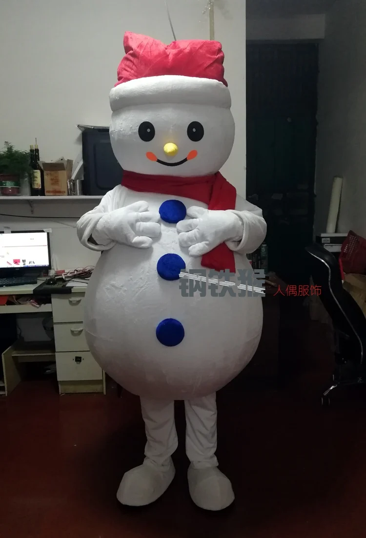 Костюм для косплея Дешевое ценовое качество Взрослый костюм маскота Снеговика на Рождество, Хэллоуин и фантазийную вечеринку.