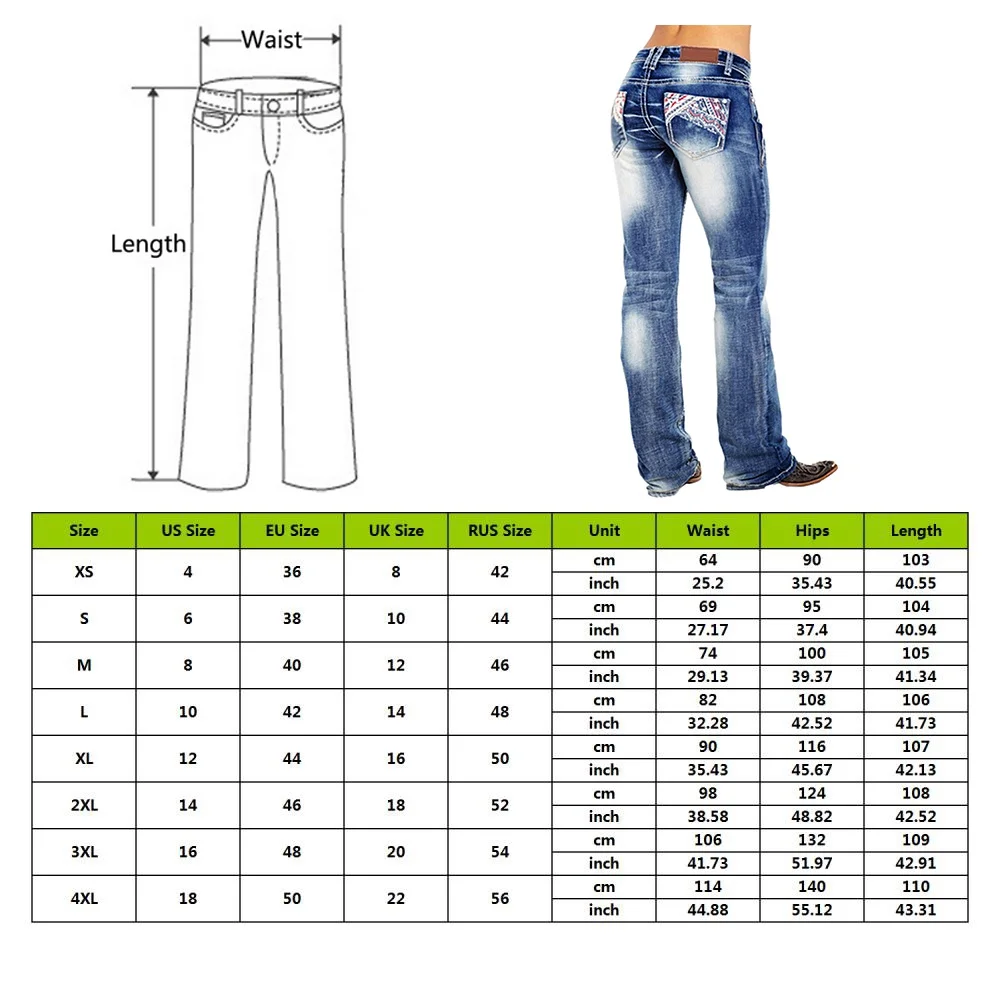 

Women Embroidered Jeans Pocket Print Pants Female Slim Denim Straight Pants Casual Long Jeans Pantalon Dropship