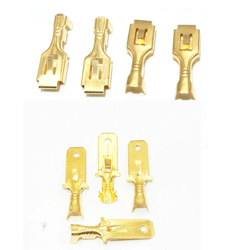 50 шт. 6 3 мм обжимной терминал мужской женский автомобильный соединитель Лопата