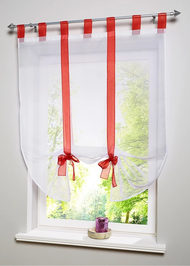 RZCORTINAS римская занавеска с бантом и завязкой регулируемая воздушная прозрачная