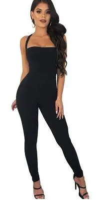 Сексуальный бандажный комбинезон с открытой спиной трико женские комбинезоны