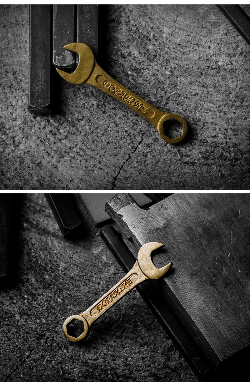 Coppertist. wu Античная бронза брелок кольцо сплав гаечный ключ в форме гаечного ключа кулон брелок Автомобильная сумка повесить Ретро орнамент