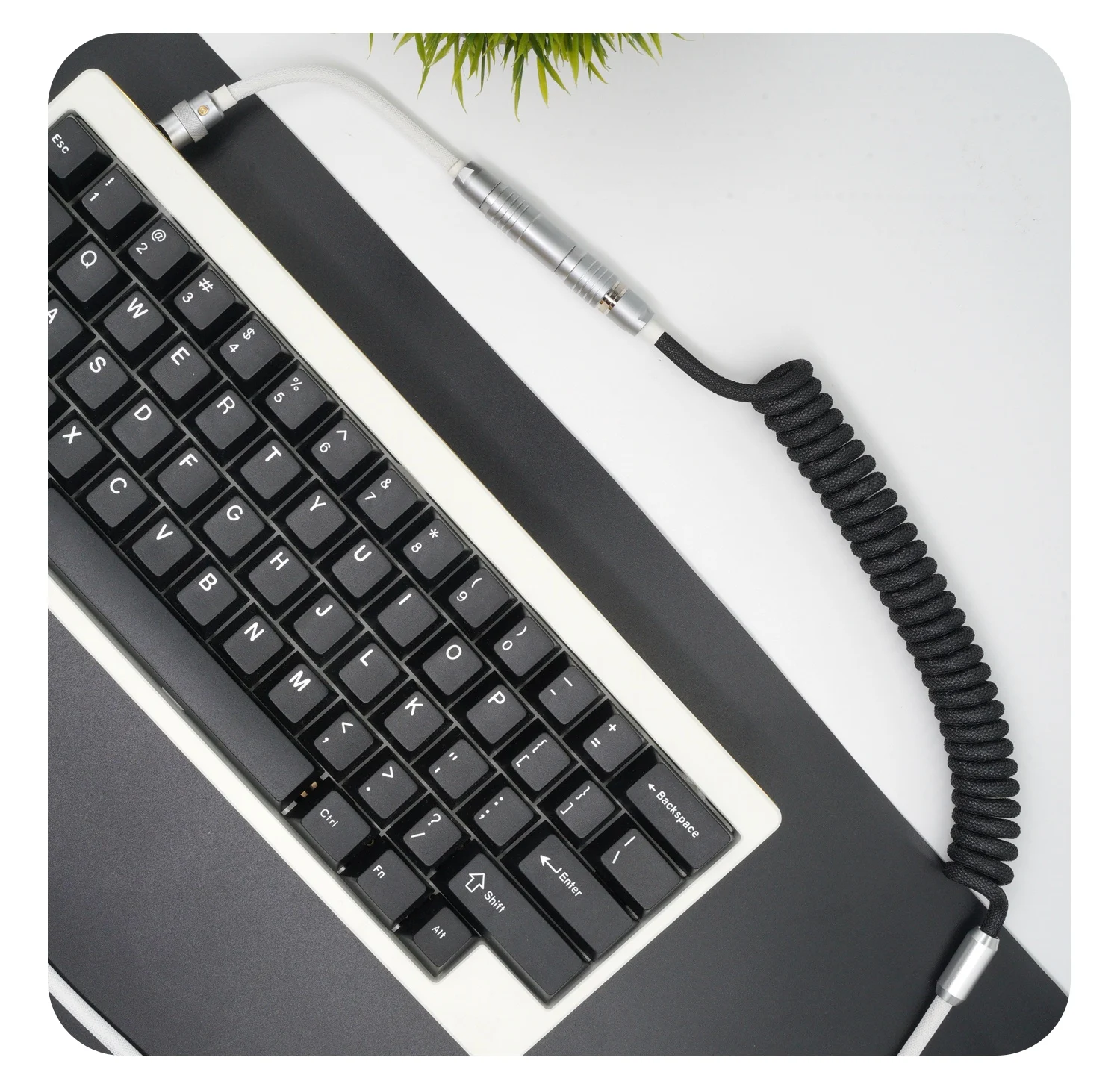 geekcable handmade customized mechanical keyboard data cable for gmk theme sp keycap line black and white colorway free global shipping