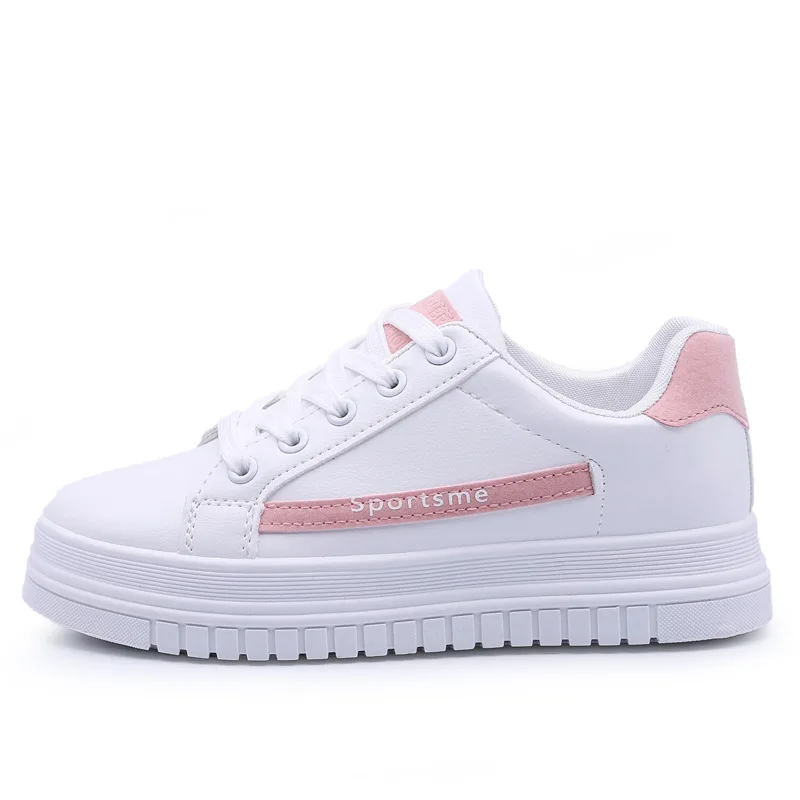 Trend Women Skateboarding Shoes Simple Breathable White Shoes Size 37 38 39 40 Thick Bottom Soft Footwear Vulcanized Sneakers