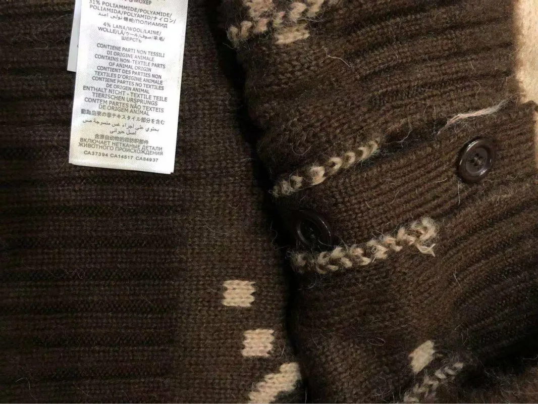 

108255 New Autumn Winter Fashion Classic Luxry Design Versatile Wear Both Sides Cardigan Double Pockets Mohair Sweater Coat G1